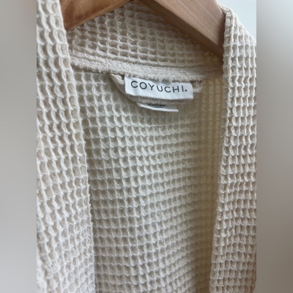 Coyuchi Organic Cotton Waffle Knit Robe XS/S Undyed GOTS spa Bathrobe unisex - Picture 8 of 8
